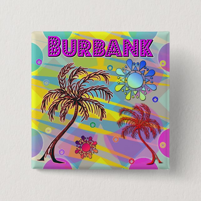 Burbank Lycklig och Hope Button Knapp (Framsida)