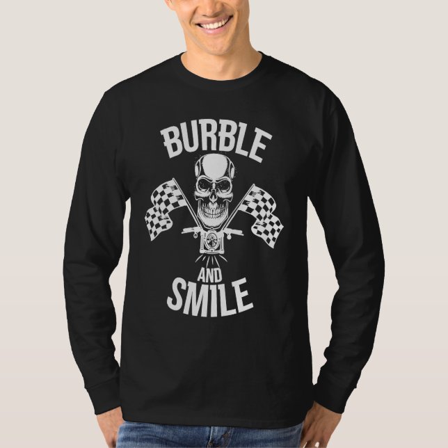 Burble and Smile Motorbike Chopper T Shirt (Framsida)