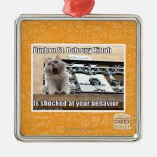 Burbon St.-balkong Kitteh Julgransprydnad Metall