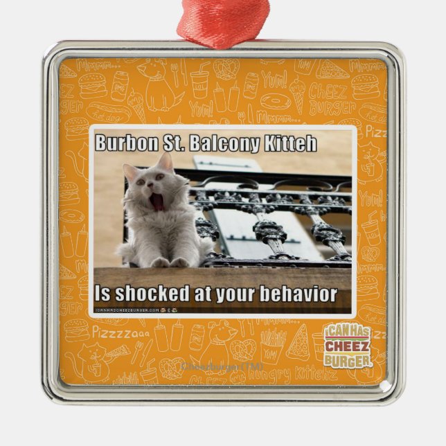 Burbon St.-balkong Kitteh Julgransprydnad Metall (Framsidan)