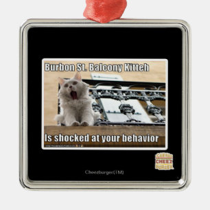 Burbon St.-balkong Kitteh Julgransprydnad Metall