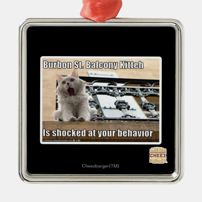 Burbon St.-balkong Kitteh Julgransprydnad Metall (Framsidan)