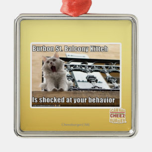 Burbon St.-balkong Kitteh Julgransprydnad Metall