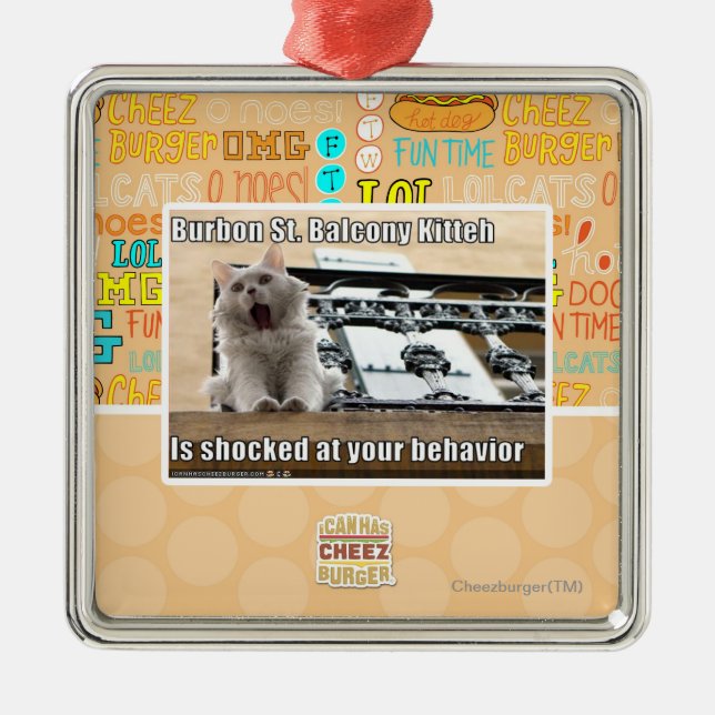 Burbon St.-balkong Kitteh Julgransprydnad Metall (Framsidan)