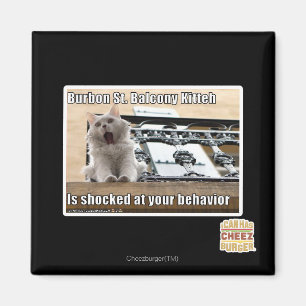 Burbon St.-balkong Kitteh Magnet