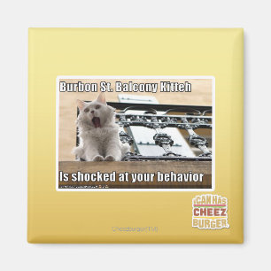Burbon St.-balkong Kitteh Magnet