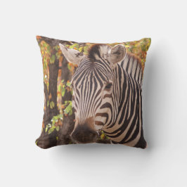 Burchells Zebra med föränderliga säsonger höst löv Kudde