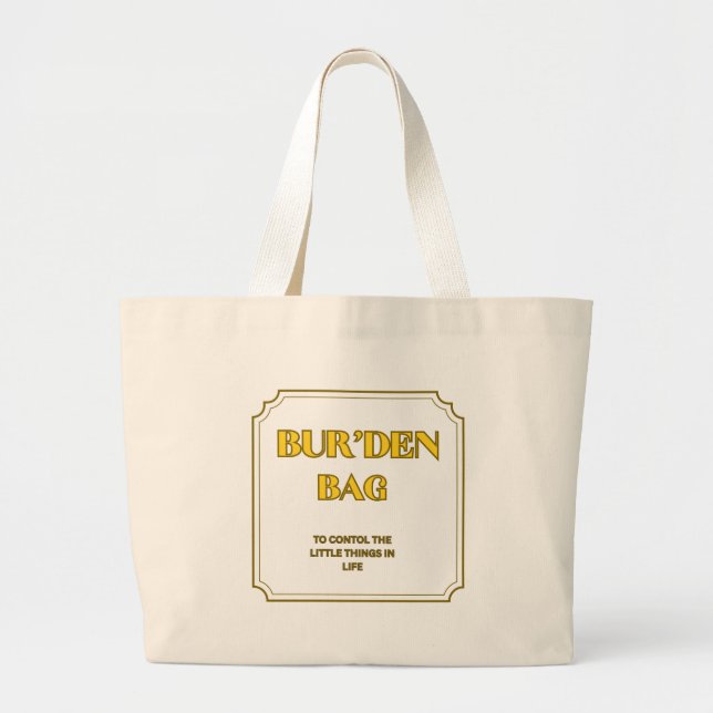 BUR'DEN BAG BRIGHT LEMON, NEUTRAL JUMBO TOTE BAG TYGKASSE (Framsidan)