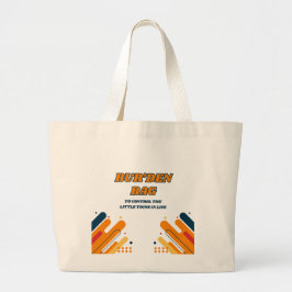 BUR'DEN BAG, ORANGE ABSTRACT CANVAS JUMBO TOTE BAG TYGKASSE