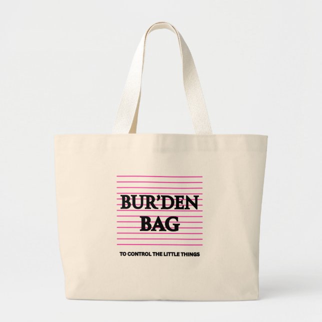 BUR'DEN BAG , PINK STRIPED CANVAS JUMBO TOTE BAG TYGKASSE (Framsidan)