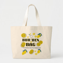 BUR'DEN BAG, SLICE OF LEMON CANVAS JUMBO TOTE BAG TYGKASSE