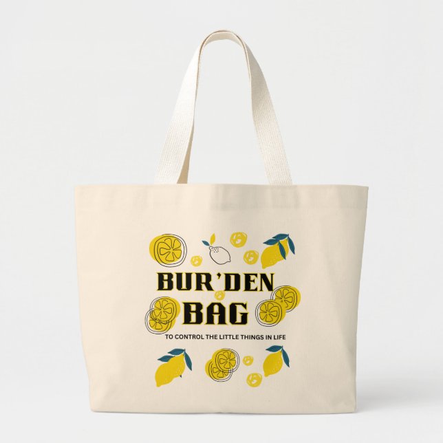 BUR'DEN BAG, SLICE OF LEMON CANVAS JUMBO TOTE BAG TYGKASSE (Framsidan)