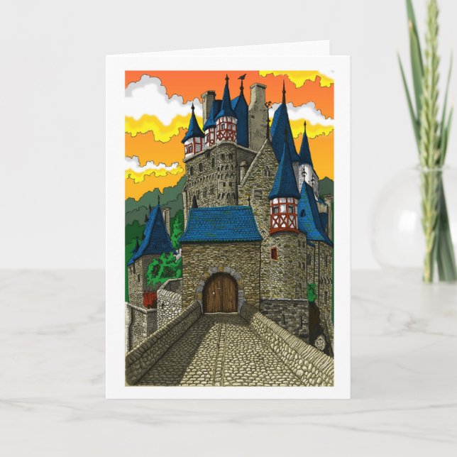 Burg Eltz - i Färg - gratulationskort Helgkort (Framsida)