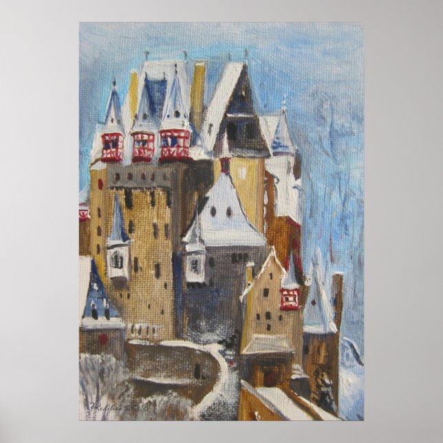 Burg Eltz oljemålning Poster (Framsidan)