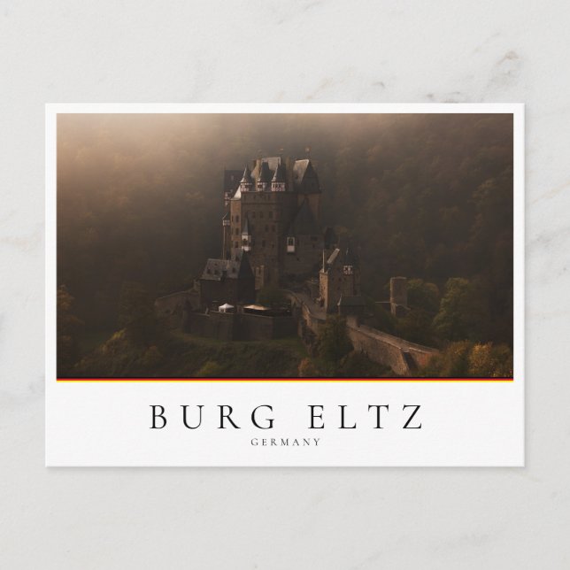 Burg Eltz-slott i dimma Vykort (Framsida)