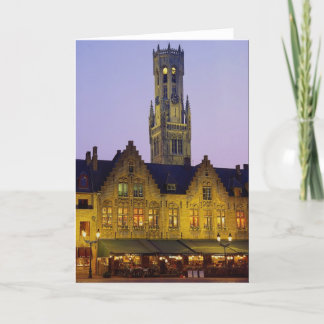 Burg Square och Belfry Torn, Brygge, Belgien Kort