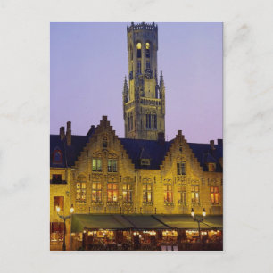 Burg Square och Belfry Torn, Brygge, Belgien Vykort