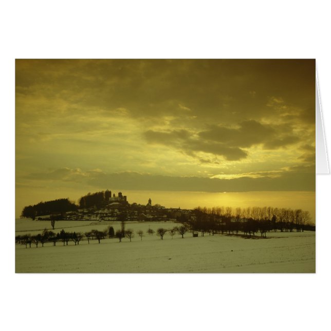 Burg Stolpen, byggt i c.1100 Hälsningskort (Framsidan Horizontal)