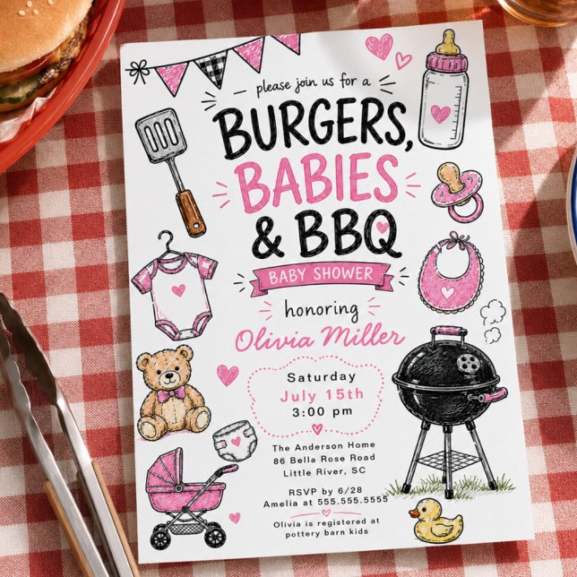 Burgare Bebisar BBQ Bebisfest Inbjudan (Skapare uppladdad)