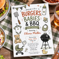 Burgare, bebisar & grillfest för baby shower
