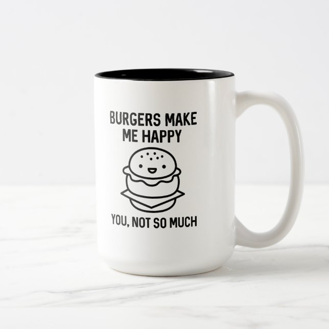 Burgare gör mig glad Två-Tonad mugg (Höger)