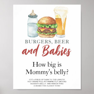 Burgare och bebisar Hur stor är mammans mage Poster