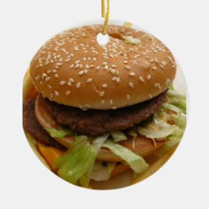 Burgare och friare julgransprydnad keramik