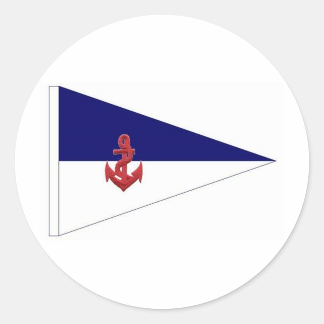 Burgee Runt Klistermärke (Framsida)