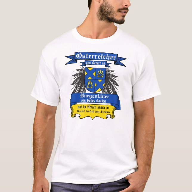 Burgenland Von Gottes Gnaden Wappen Österreich  T Shirt (Framsida)