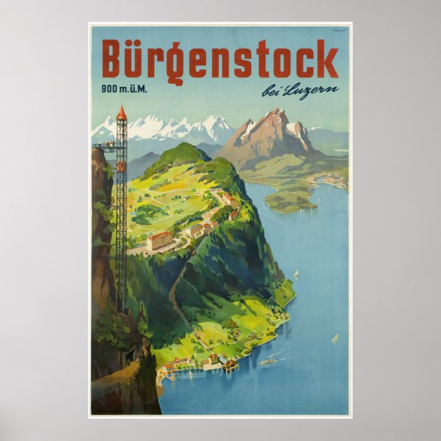Bürgenstock bei Luzern,Schweiz,Travel Poster (Framsidan)