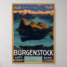 Bürgenstock Schweiz Vintage resor Poster