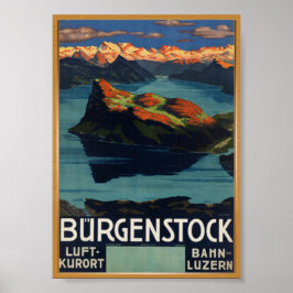 Bürgenstock Schweiz Vintage resor Poster