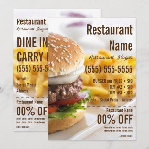 Burger 5x7 Flyer Inbjudningar