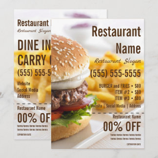 Burger 5x7 Flyer Inbjudningar