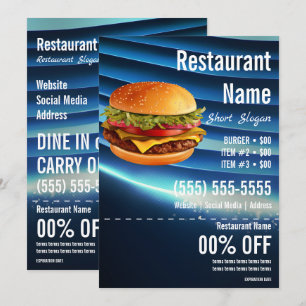 Burger 5x7 Flyer Inbjudningar