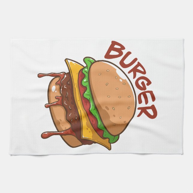 Burger Älskare Kökshandduk (Horisontell)