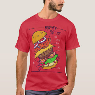 Burger anatomy structure cheeseburger hamburger gi t shirt