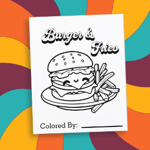Burger and Fries Färg Me-sida