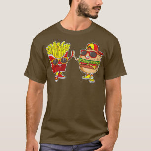 Burger and Fries Trendig Konstig BFF Fast Food som T Shirt