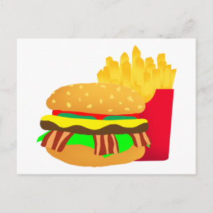 Burger and Fries Vykort