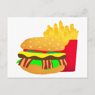 Burger and Fries Vykort