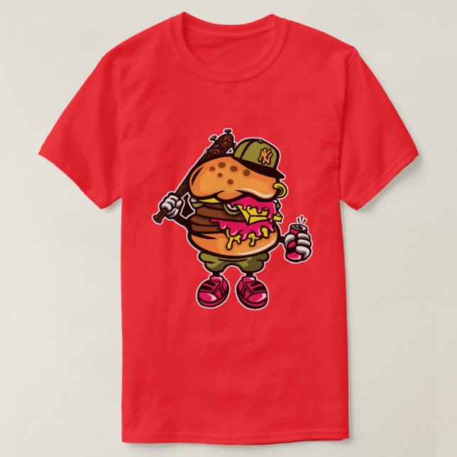 Burger Baseball Manar-Shirt Tee (Design framsida)