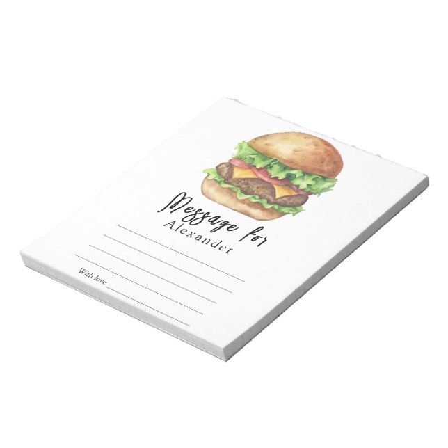 Burger BBQ Tids kapsel meddelande Anteckningsblock (Roterad)