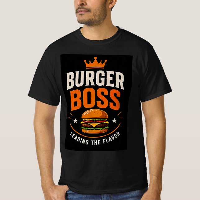🍔 Burger Boss Grillrestaurang Teamledare 👑 T Shirt (Framsida)
