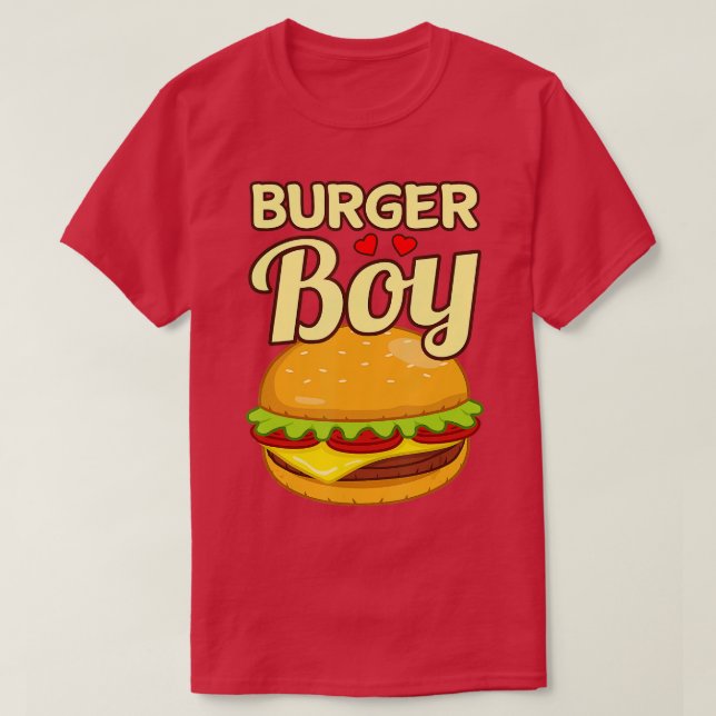 Burger Boy Cheeseburger Hamburger Food Älskare T Shirt (Design framsida)