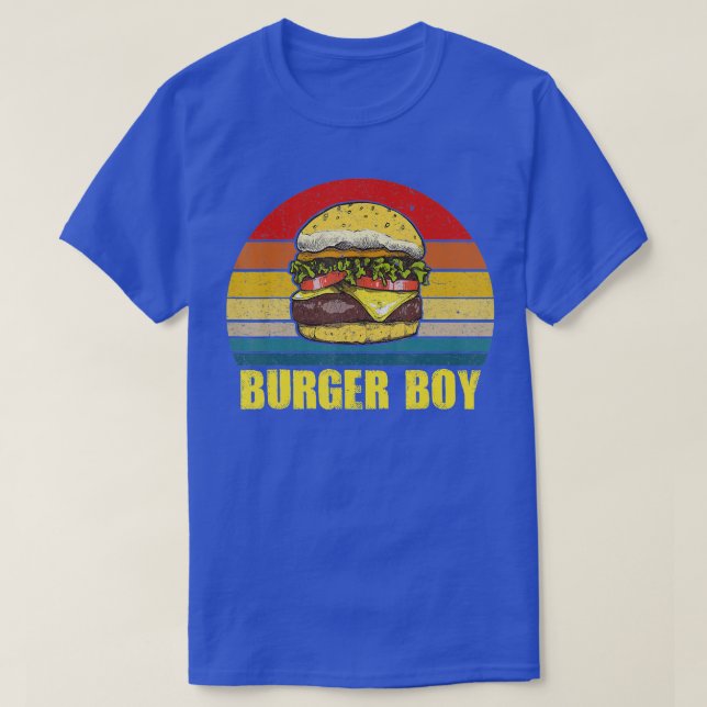 Burger Boy Cheeseburger  Hamburger Lover Retro Vin T Shirt (Design framsida)