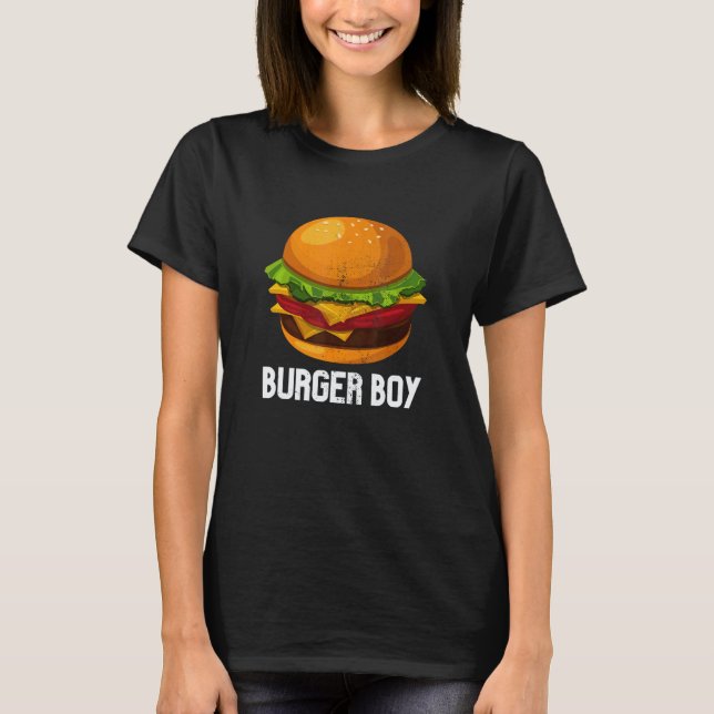 Burger Boy Cheeseburger Hamburger  Veganer T Shirt (Framsida)