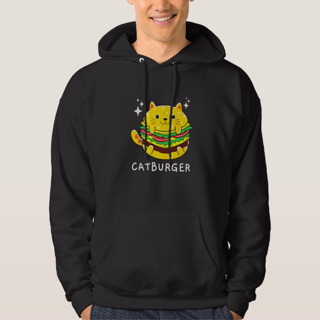 Burger Cat Foodie Hoodie (Framsida)