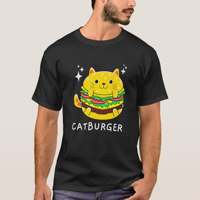 Burger Cat Foodie T Shirt (Framsida)