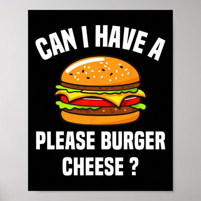 Burger Cheese Hamburger Cheese Bbq Funny Sa Poster (Framsidan)